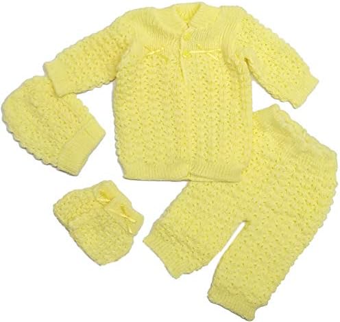 Fashion Cute Newborn Baby Boy's Girl's Unisex Warm Winter 4 Pieces Crochet Set