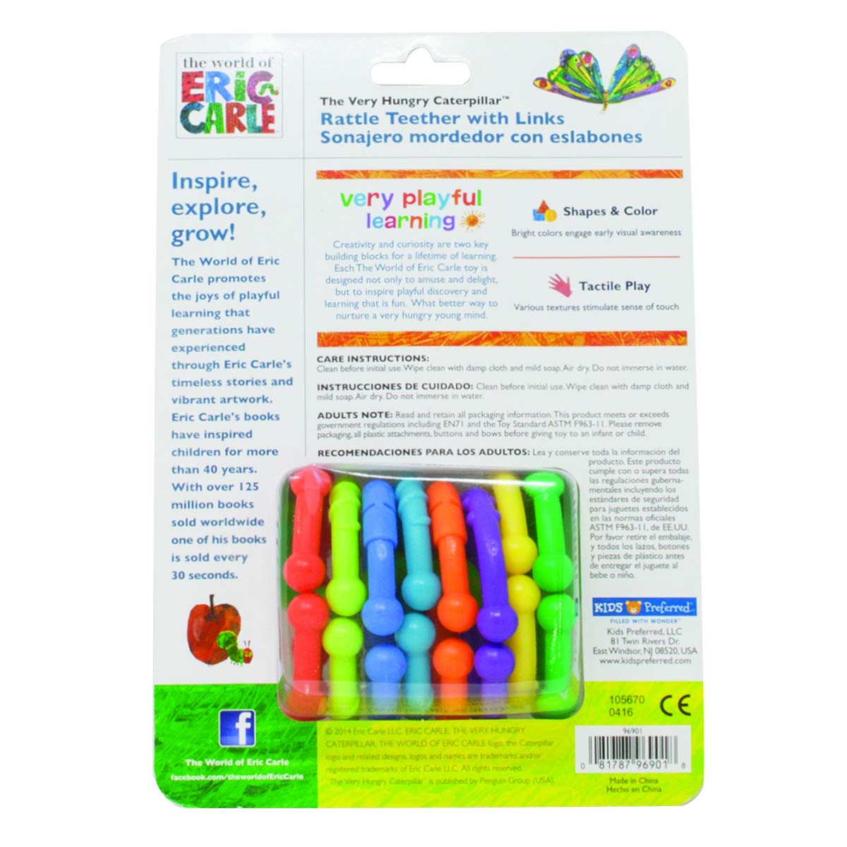 World of Eric Carle, The Very Hungry Caterpillar Rattle Teether with Links