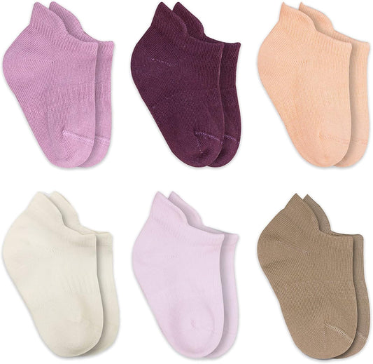 Baby Grip Ankle Socks 6 Pairs | Newborn Infant Toddlers Socks Seamless Cotton | Kids Boys Girls Ankle Socks for 0-3 Months