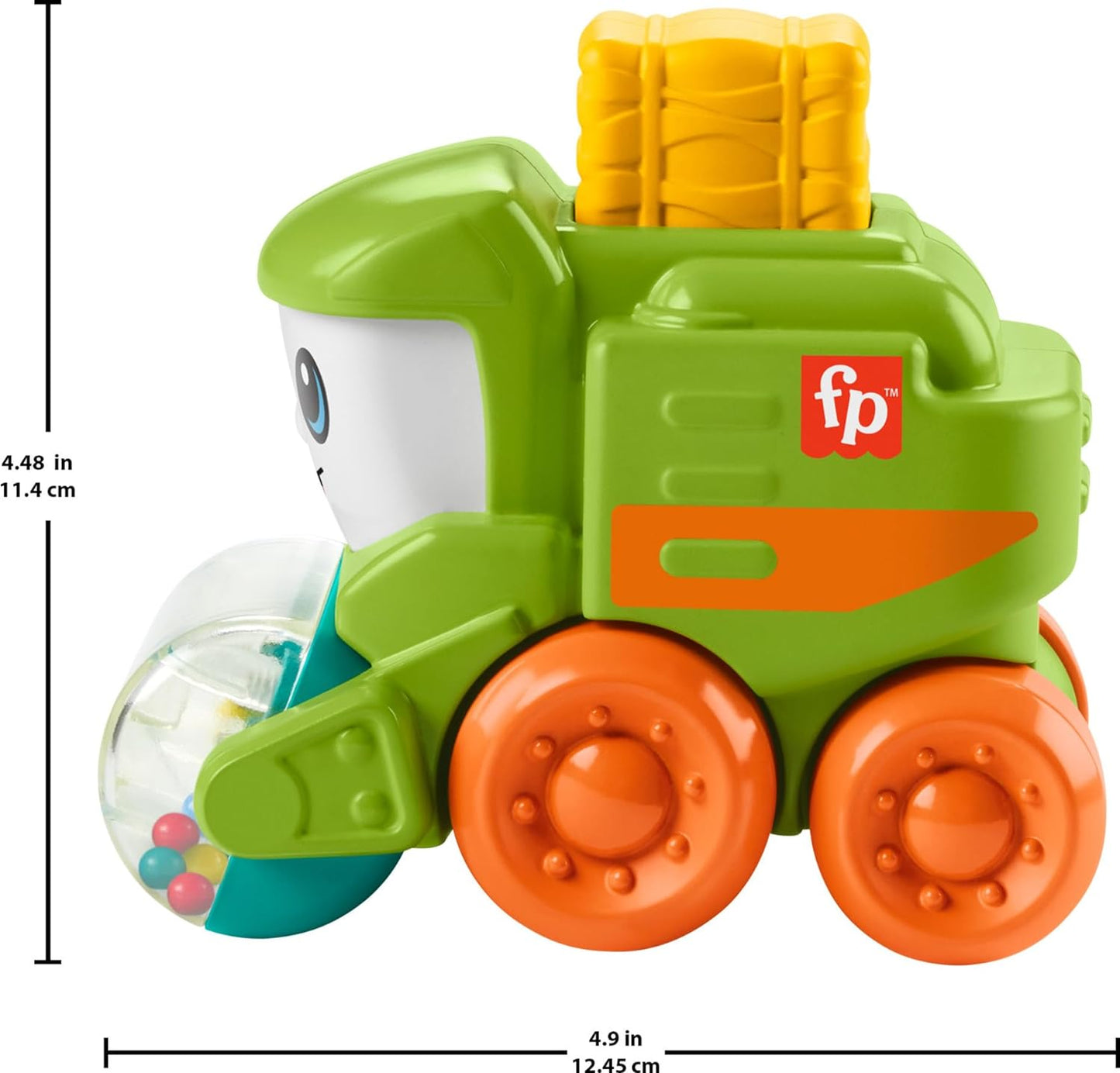 Fisher-Price Baby Toy Rollin’ Tractor Push-Along Vehicle with Fine Motor Activities for Infants Ages 6+ Months