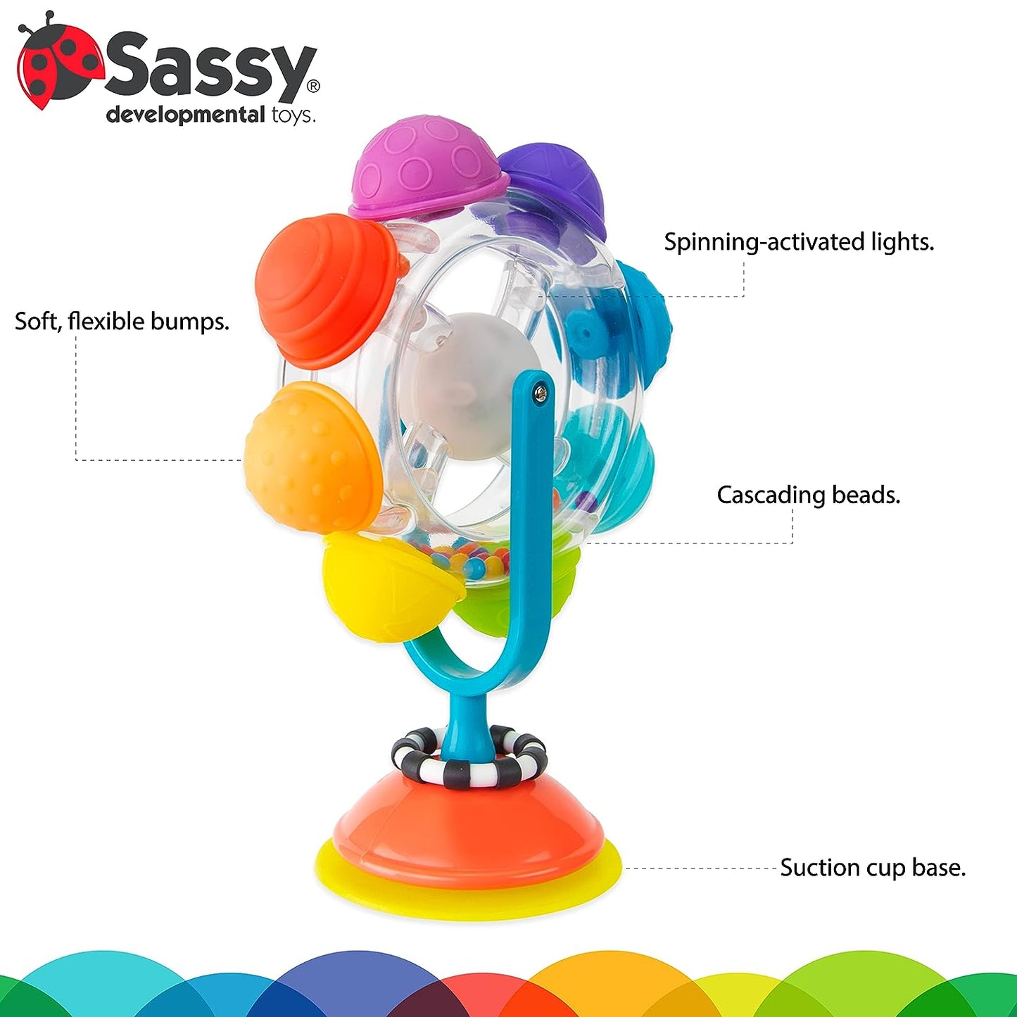 Sassy Light Up Rainbow Wheel Tray Toy, Multicolor