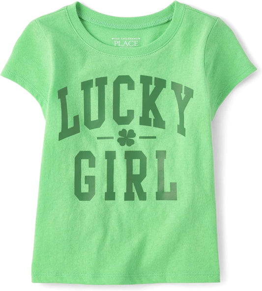 The Children's Place Matching Family Lucky Girl Graphic Tee for 12-18 Months baby