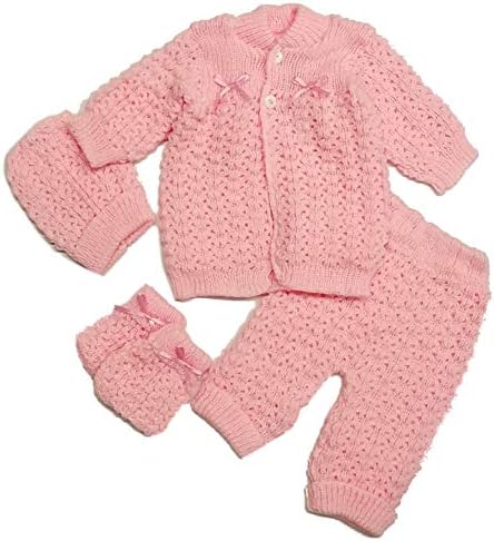 Fashion Cute Newborn Baby Boy's Girl's Unisex Warm Winter 4 Pieces Crochet Set